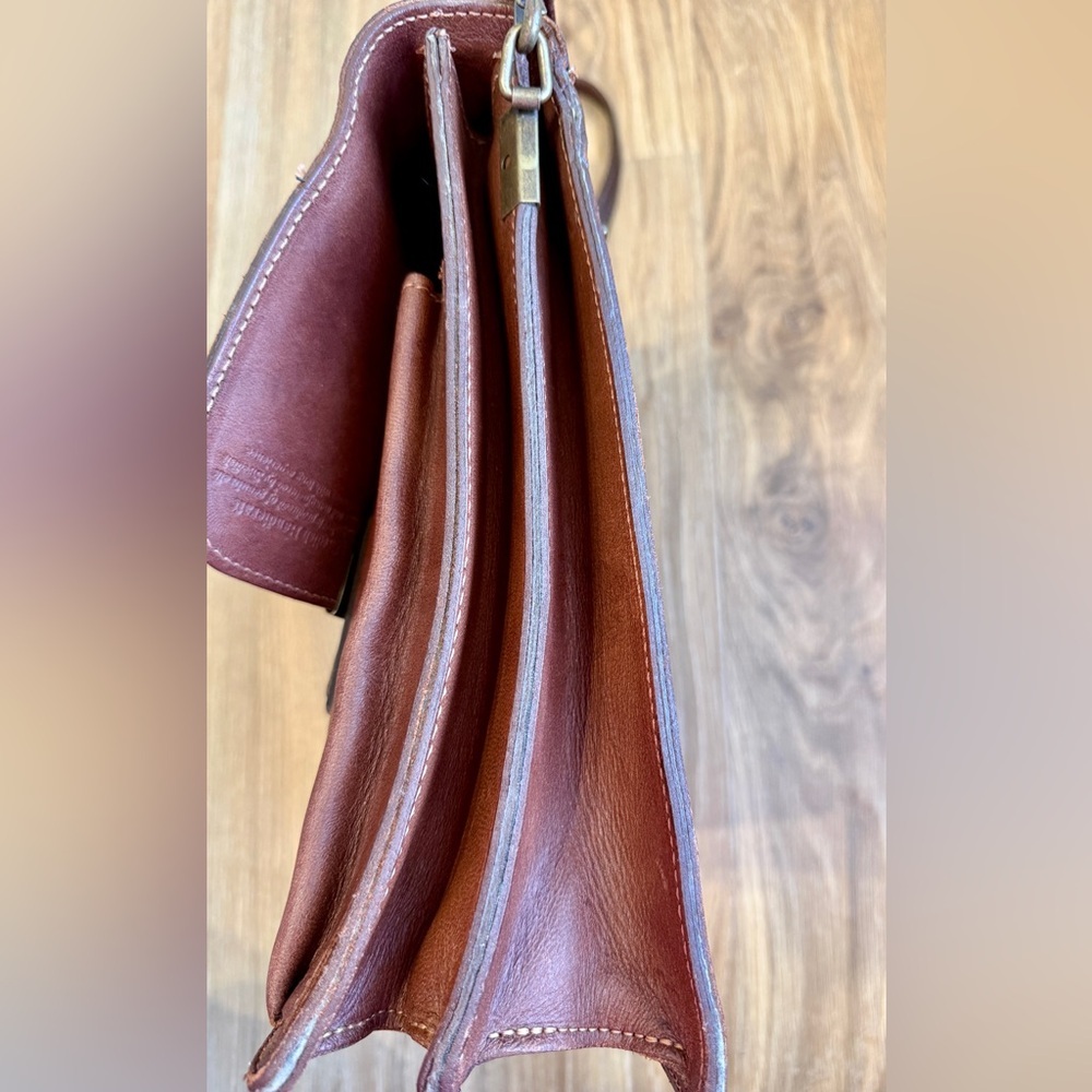 King of the Forest Leather Briefcase Messenger Work Bag Brown - Picture 10 of 11